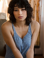 Raven Rockette - pulls off her soft top and jeans