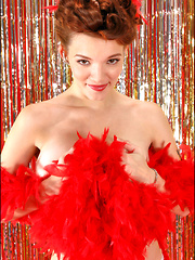 Danielle Riley as a busty burlesque dancer